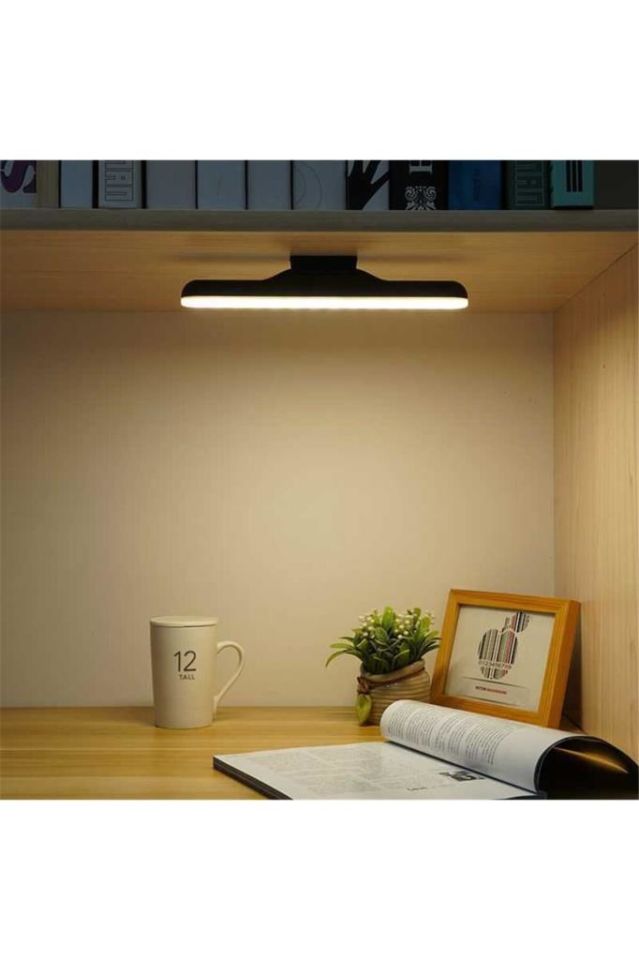 Şarjlı Led Işık Mıknatıslı Led Aplik 3 Farklı Işık Şarjlı Martı Ledli Aplik Siyah Lamba Makyaj Lamba Traş Lamba 5249