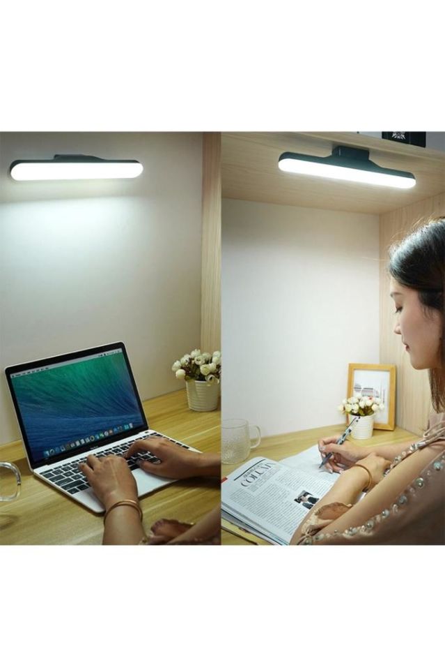 Şarjlı Led Işık Mıknatıslı Led Aplik 3 Farklı Işık Şarjlı Martı Ledli Aplik Siyah Lamba Makyaj Lamba Traş Lamba 5249