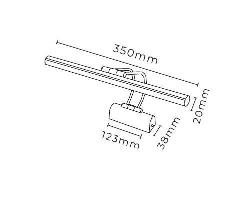 Flüt Aplik Beyaz Kasa Gün Işığı Resim,Tablo,Ayna Üstü Banyo 35 cm Ledli Aplik