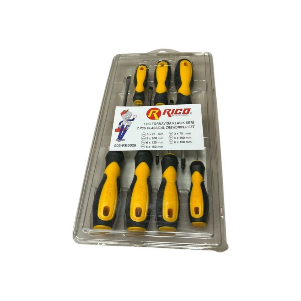 Rico Profesyonel 7 Parça Tornavida Seti Klasik Seri