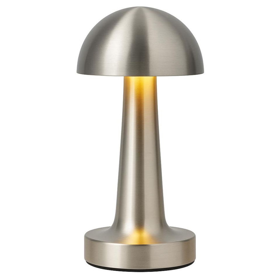 HERO LOTUS KROM Dokunmatik Şarjlı Masa Lambası HL-5414 – 3 Renk Modu, Dim Edilebilir, 6500K-3200K-Amber