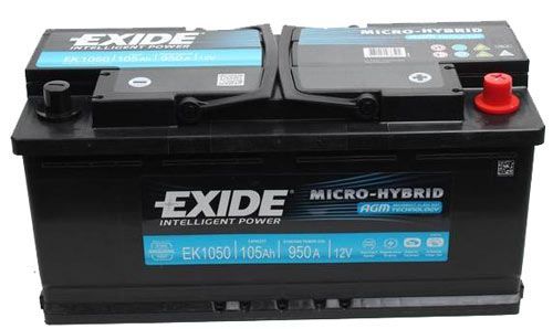 Exide AGM Akü Start-Stop 105A EK1050