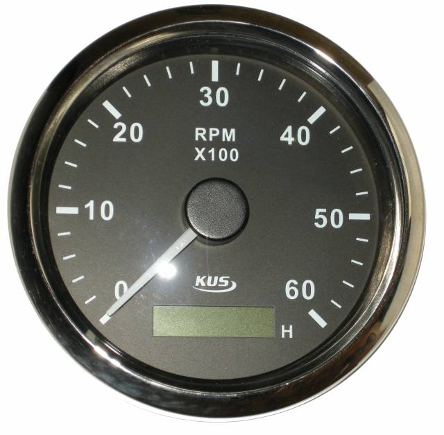 Takometre+Motor Zaman Saati 12/24V Krom Çerçeve