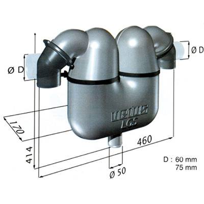 Jeneratör Egzost Gaz/Su Ayırıcı 60mm