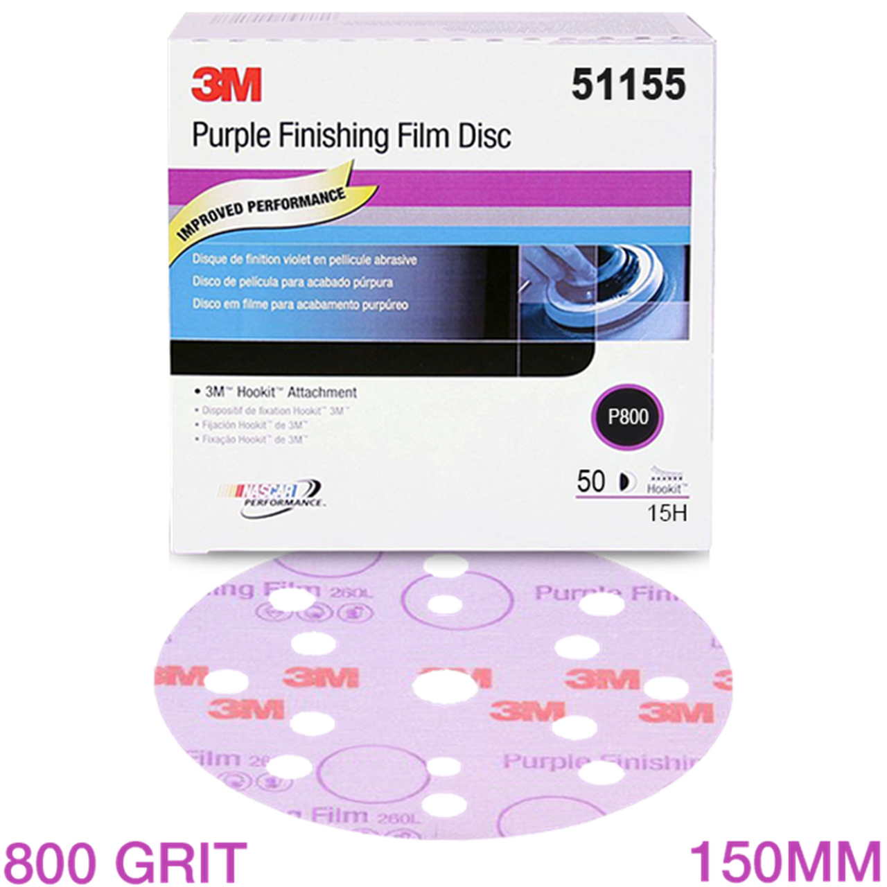 Hookit Finisaj Filmi Disk Zımpara 260L 150 mm 15 Delikli P800