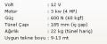 Başpervane 60Kgf 12V