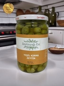 Doğal Gemlik Kırma Yeşil Zeytin ve Siyah Yağlı Sele Cam Kavanoz 2 Li Paket Koruyucu Madde Yok