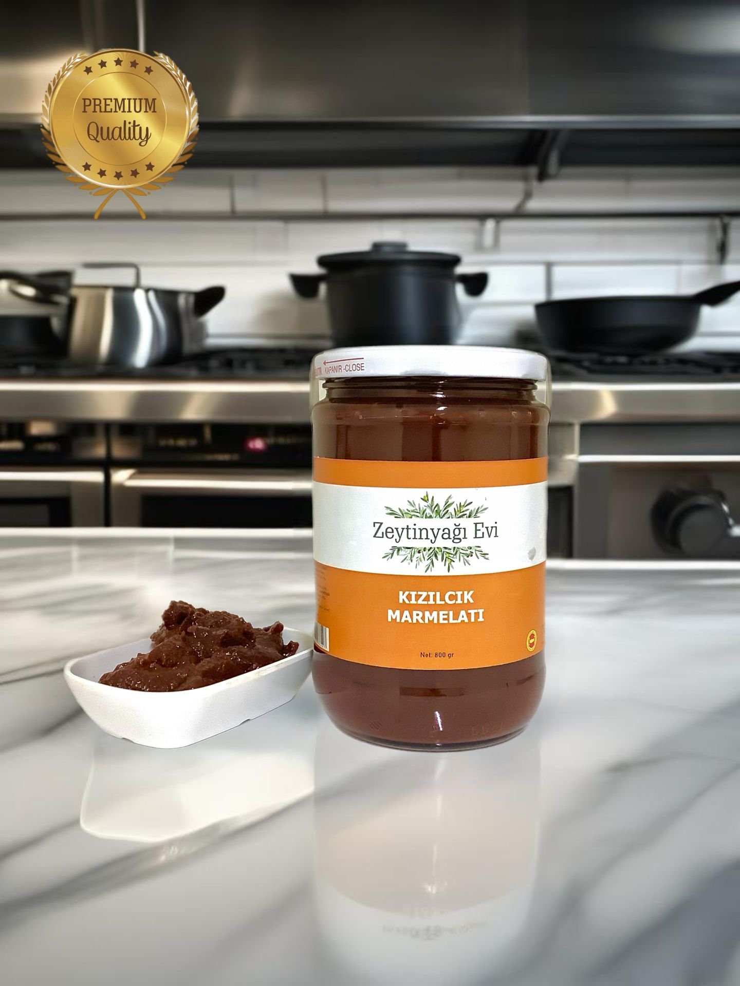 Yöresel Ürünler Şifa Kayanağı Kızılcık Marmelati Cam Kavanoz 800 Gram