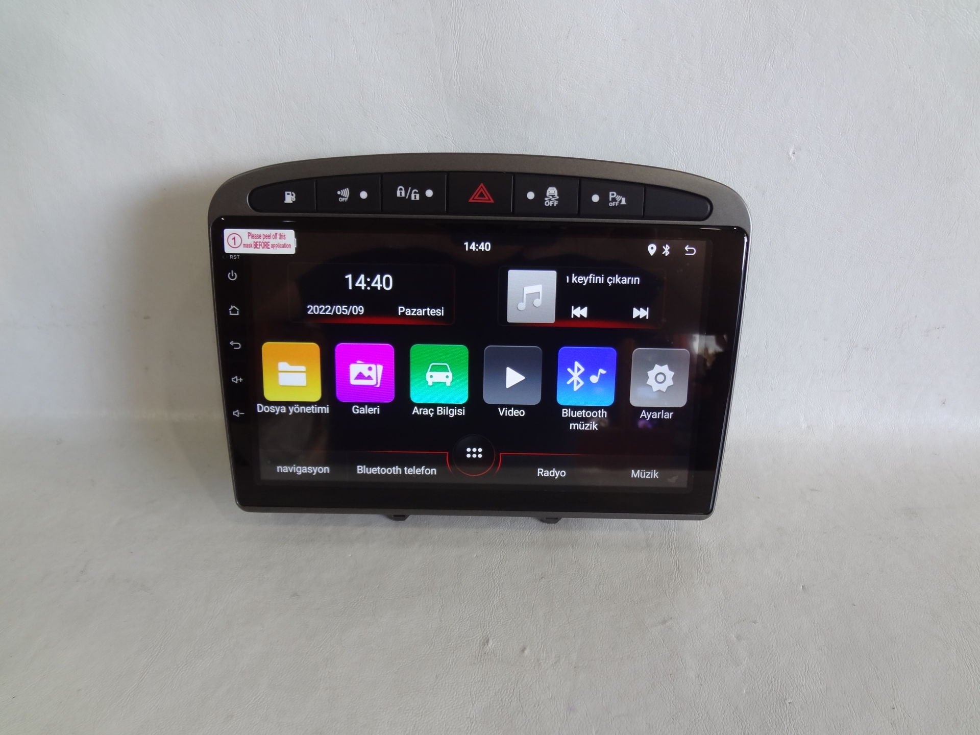 Navix Peugeot 308 Android 12 CarPlay Android Auto QLED Multimedya -Gri-