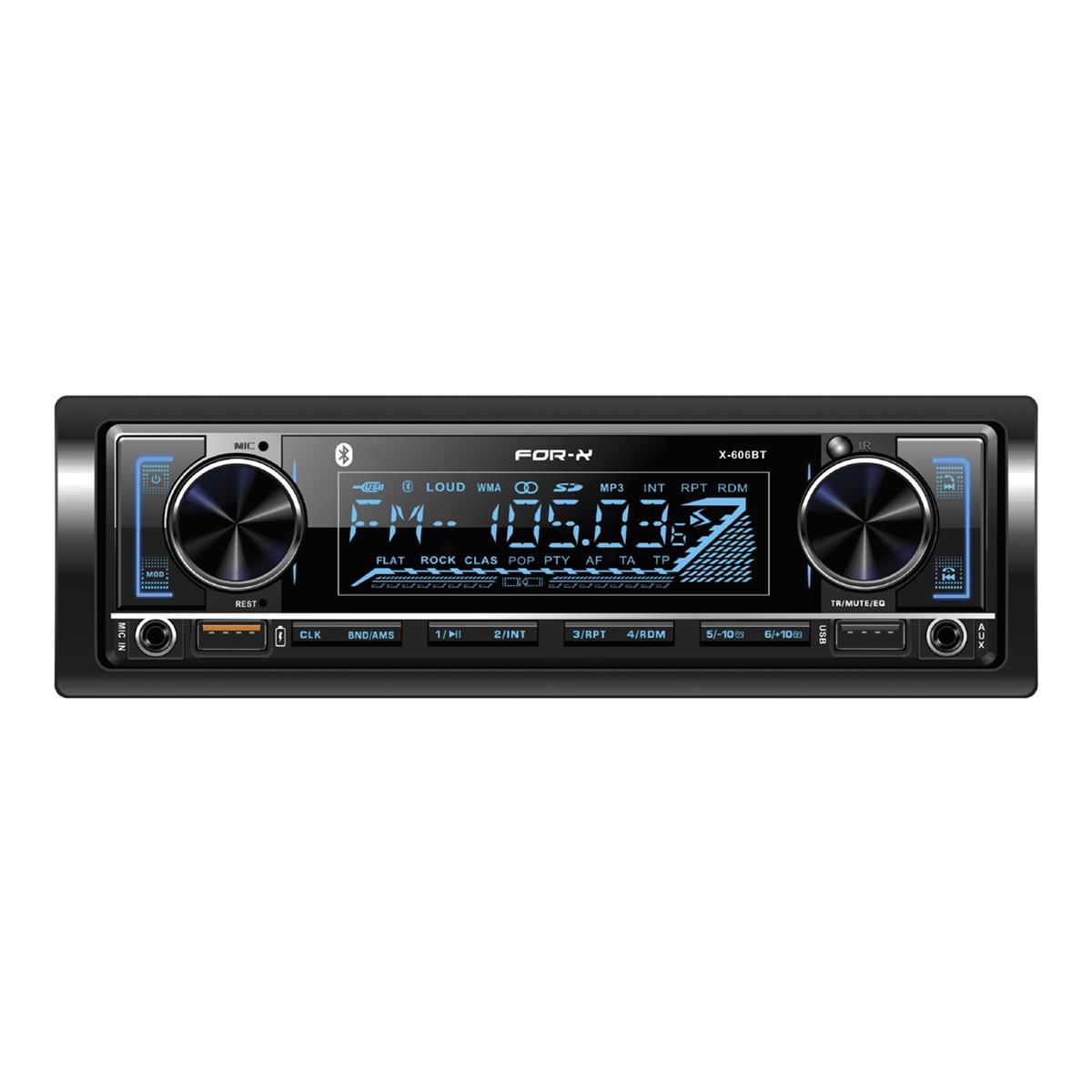 For-X X-606BT Bluetoothlu Çift USBli Hafıza Kartlı Oto Teyp