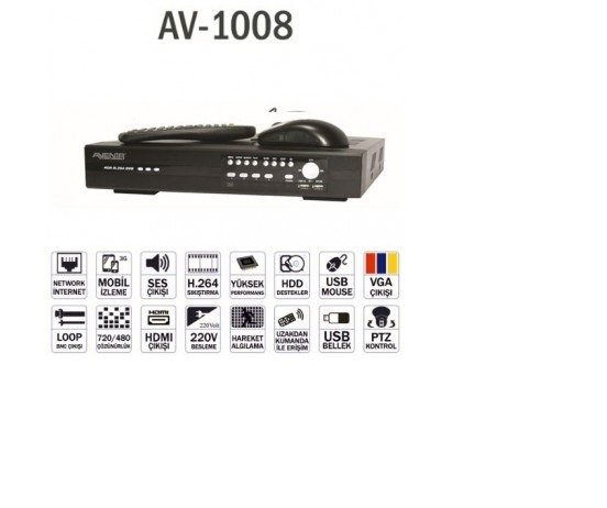 Avenir AV-1008 8 Kanal DVR Kayıt Cihazı