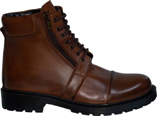 Erkek Kışlık Deri Bot - Kahverengi