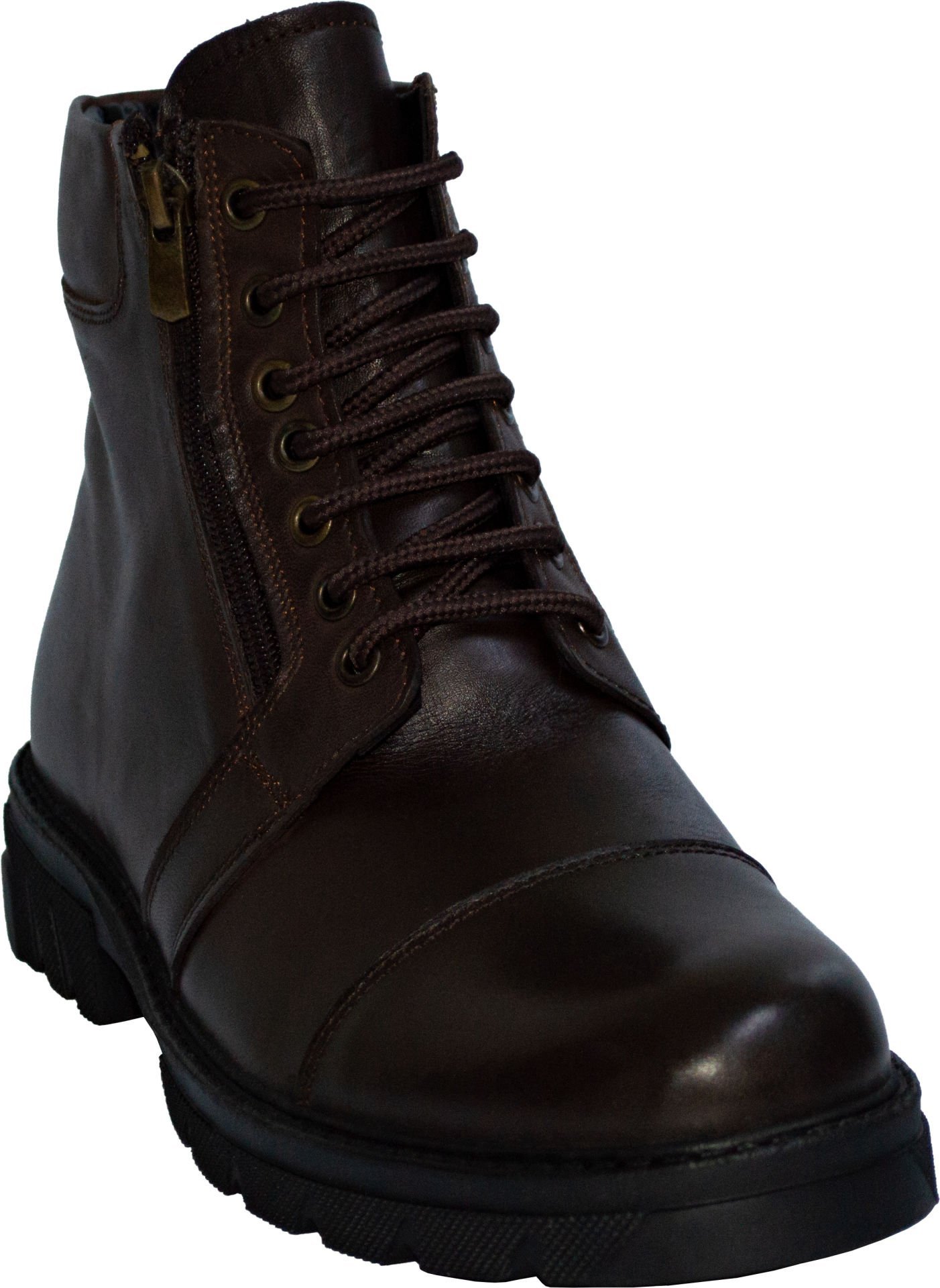 Erkek Kışlık Deri Bot - Koyu Kahverengi