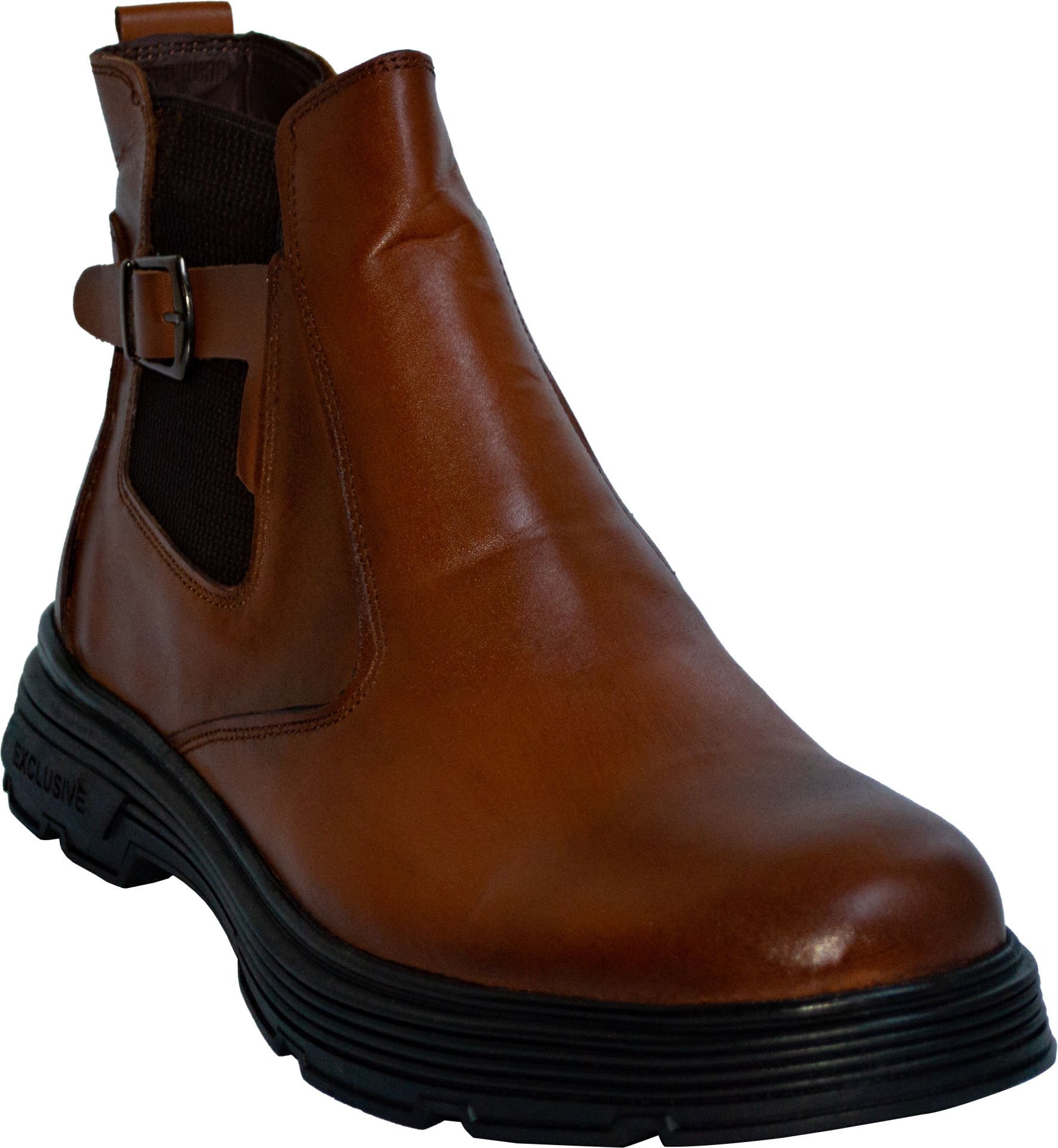 Erkek Kışlık Desenli Deri Bot - Kahverengi