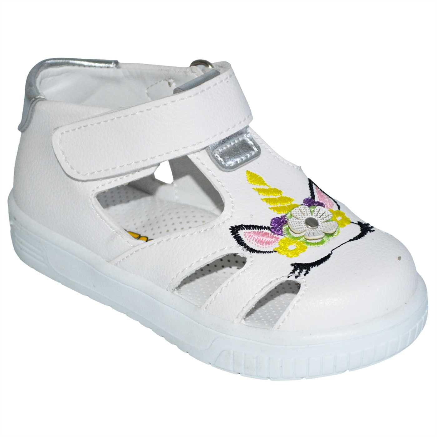 Cırt-Cırtlı Bebe Sandalet - beyaz
