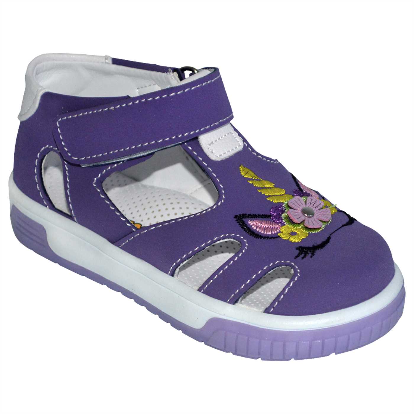 Cırt-Cırtlı Bebe Sandalet - mor