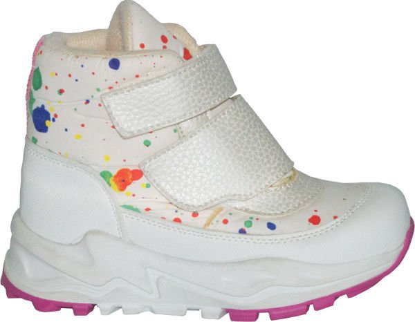 Içi Kürklü Su Geçirmez Kışlık Patik Bot - Fildişi/Multicolor/Beyaz