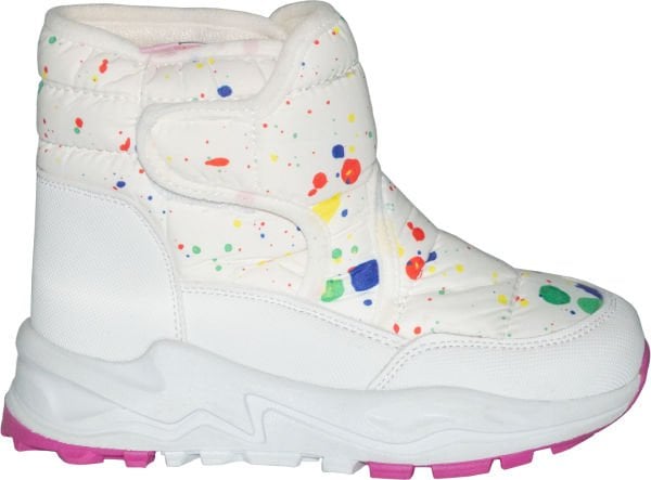 Içi Kürklü Su Geçirmez Kışlık Patik Bot - Fildişi/Multicolor/Beyaz