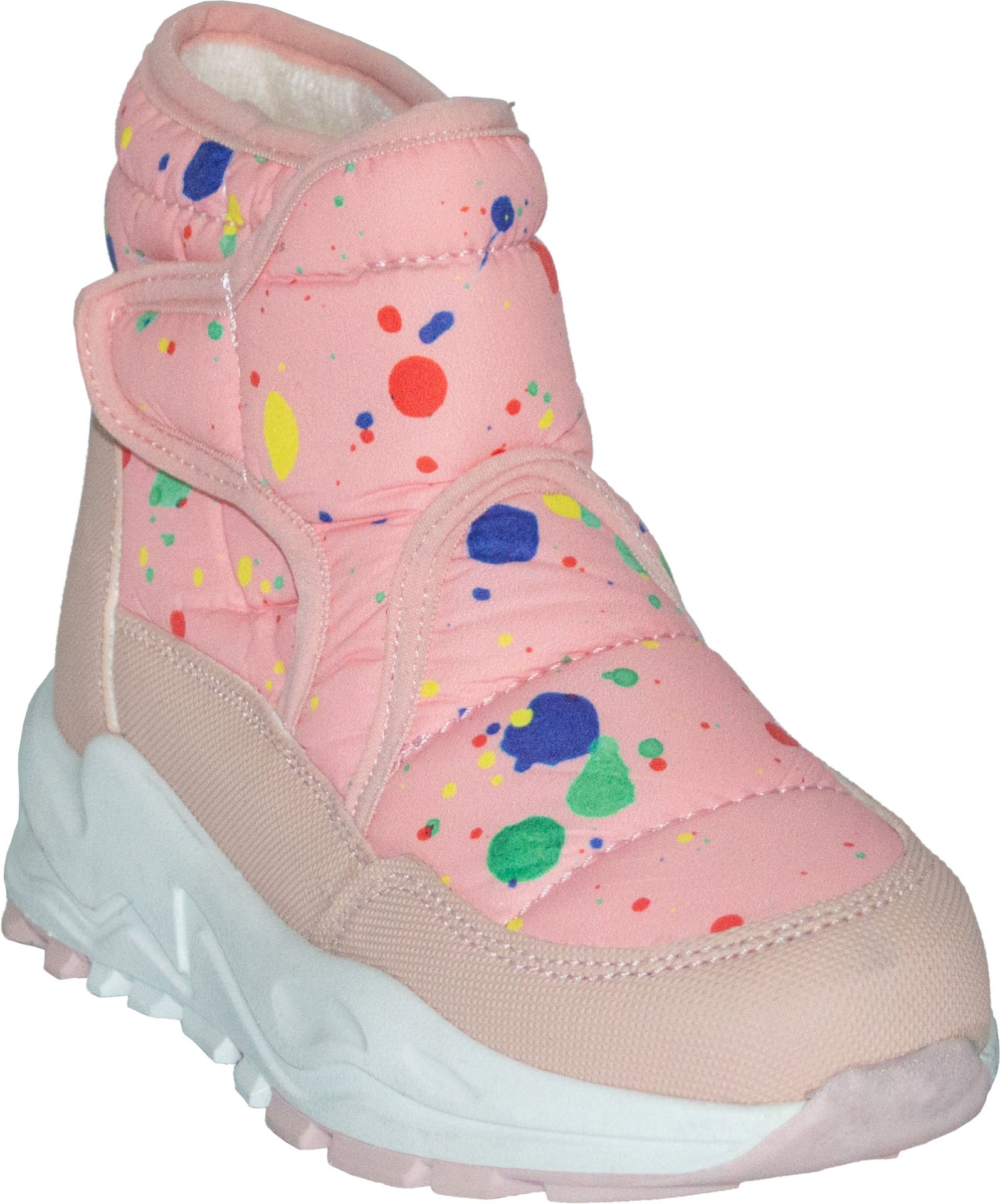 Içi Kürklü Su Geçirmez Kışlık Patik Bot - Fildişi/Multicolor/Pembe