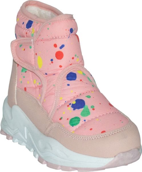 Içi Kürklü Su Geçirmez Kışlık Patik Bot - Fildişi/Multicolor/Pembe