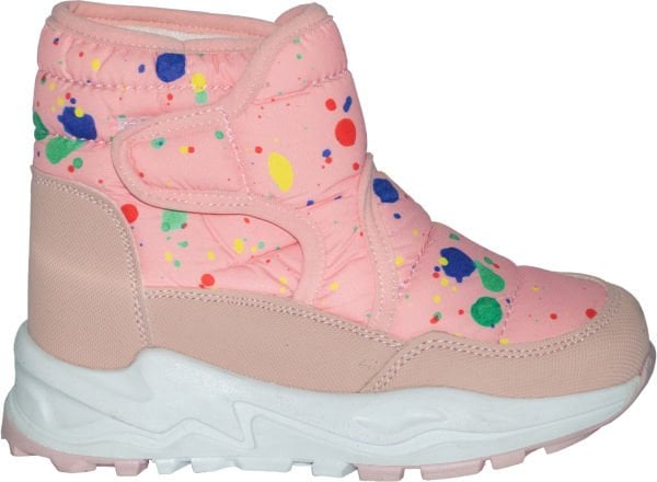 Içi Kürklü Su Geçirmez Kışlık Patik Bot - Fildişi/Multicolor/Pembe