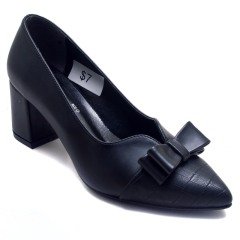 210-SR Kurdaleli Sivri Kadın Stiletto - Siyah
