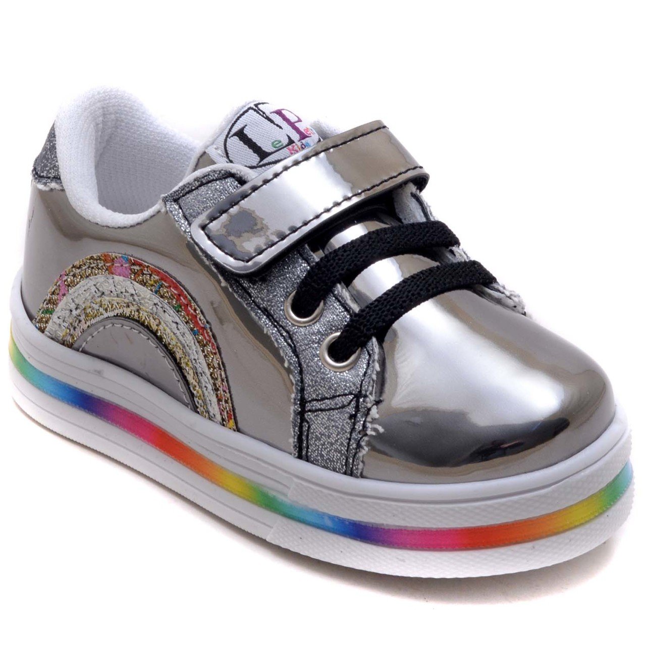 LPT-290 Gökkuşağı Model Bebe Spor Ayakkabı - Gri