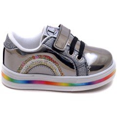 LPT-290 Gökkuşağı Model Bebe Spor Ayakkabı - Gri