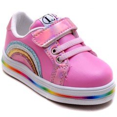 LPT-290 Gökkuşağı Model Bebe Spor Ayakkabı - Pembe