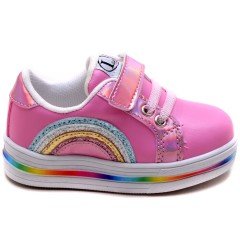 LPT-290 Gökkuşağı Model Bebe Spor Ayakkabı - Pembe
