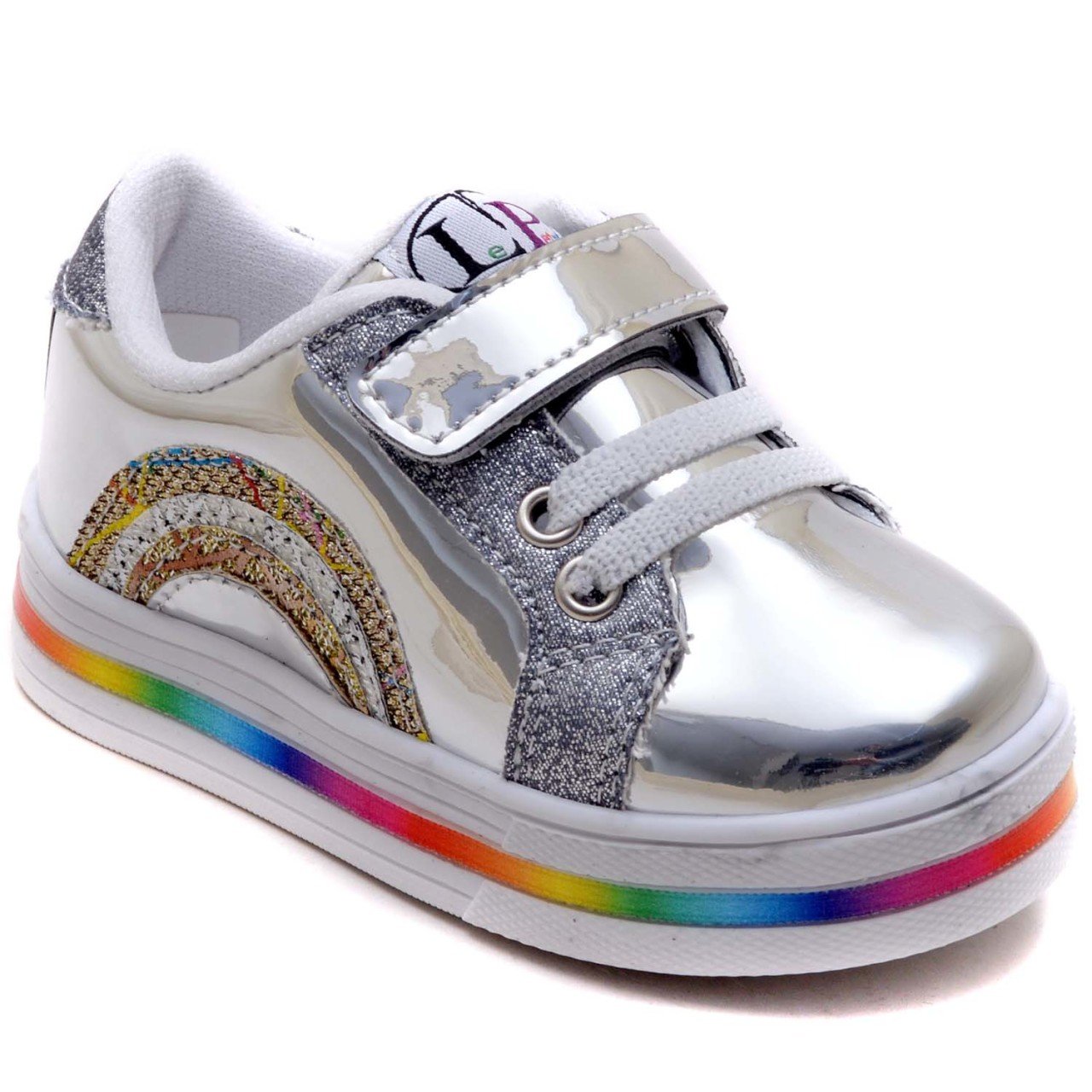 LPT-290 Gökkuşağı Model Bebe Spor Ayakkabı - Gri (A)