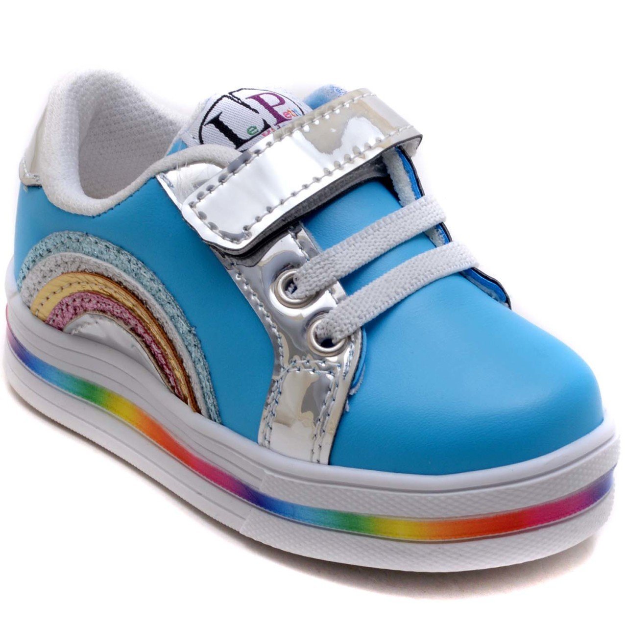 LPT-290 Gökkuşağı Model Bebe Spor Ayakkabı - Mavi