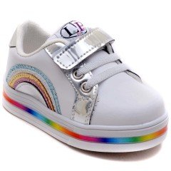LPT-290 Gökkuşağı Model Bebe Spor Ayakkabı - Beyaz