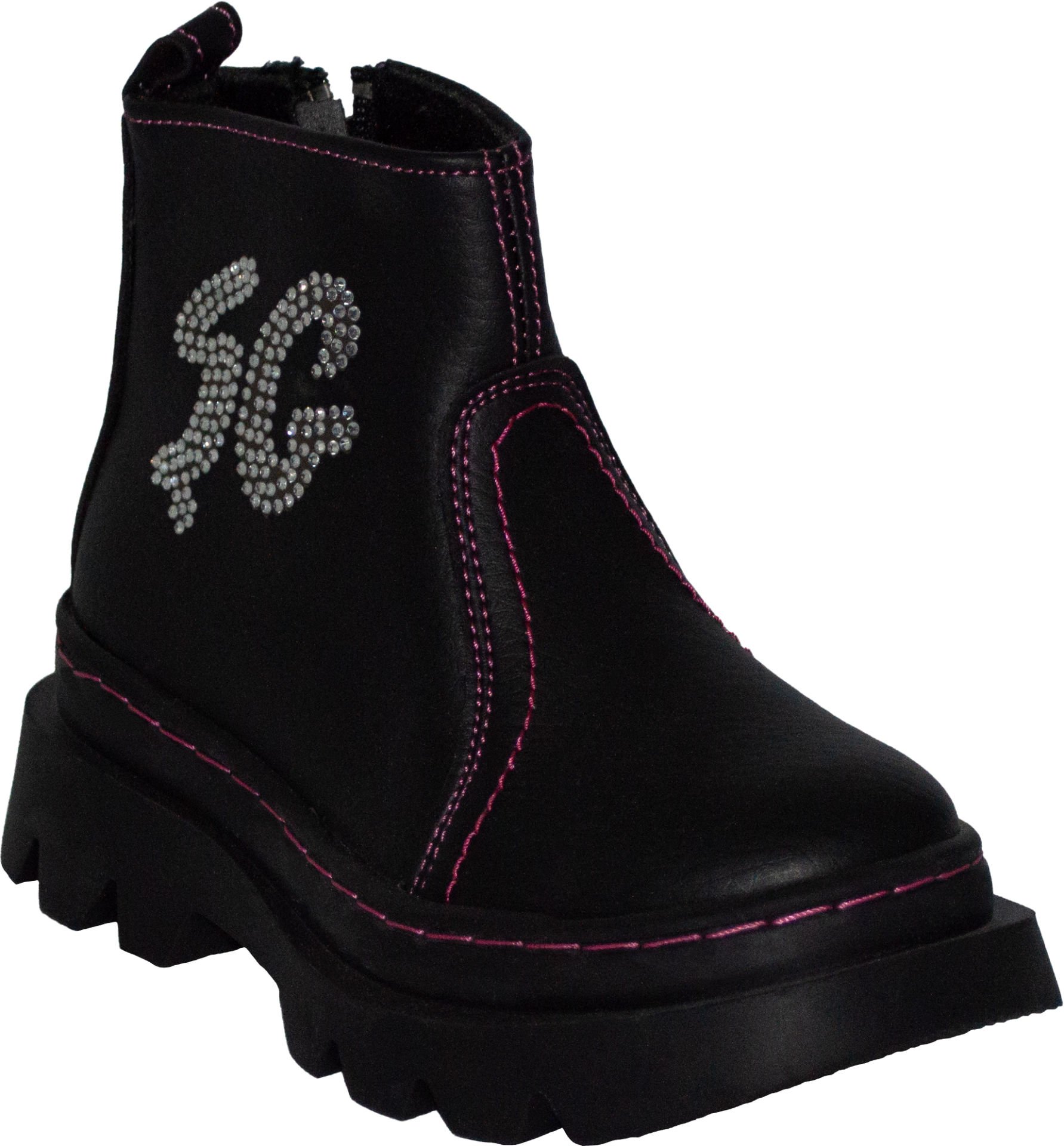 Kışlık Desenli Patik Bot - Siyah