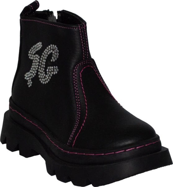 Kışlık Desenli Patik Bot - Siyah