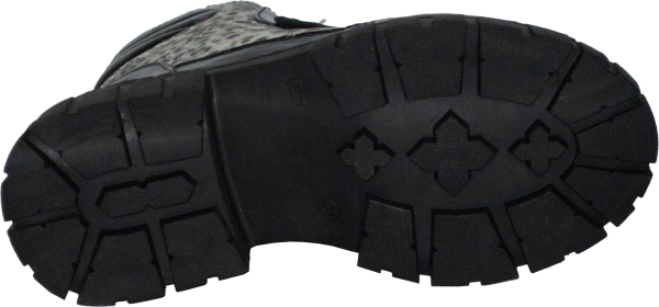 İçi Kürklü Desenli Filet Bot - Siyah/beyaz