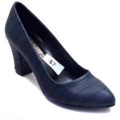 217-SR Desenli Model Kadın Stiletto - Lacivert