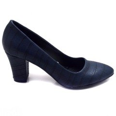 217-SR Desenli Model Kadın Stiletto - Lacivert