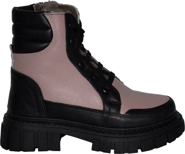 İçi Kürklü Filet Bot - Siyah/pembe