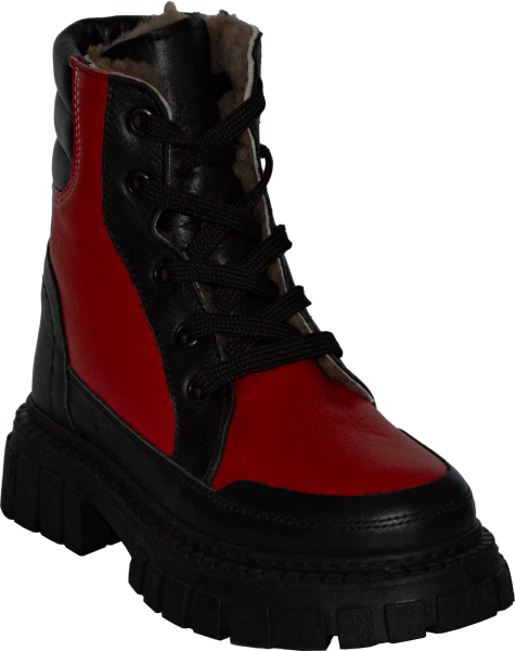 İçi Kürklü Filet Bot - Siyah/Kırmızı