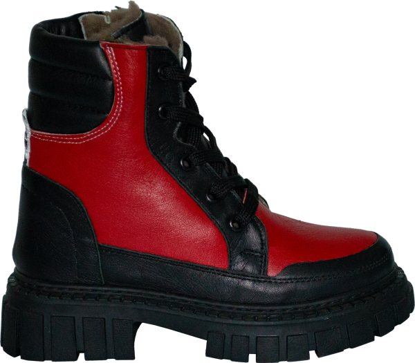 İçi Kürklü Filet Bot - Siyah/Kırmızı