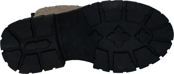 İçi Kürklü Desenli Filet Bot - Siyah/Bej