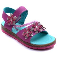 SG-2459 Filet Kız Çocuk Sandalet - Fuşya