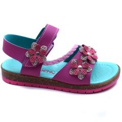 SG-2459 Filet Kız Çocuk Sandalet - Fuşya