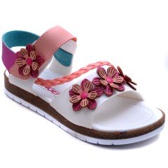 SG-2462 Filet Kız Çocuk Sandalet - Beyaz