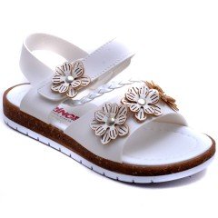 SG-2464 Filet Kız Çocuk Sandalet - Beyaz