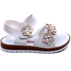 SG-2464 Filet Kız Çocuk Sandalet - Beyaz