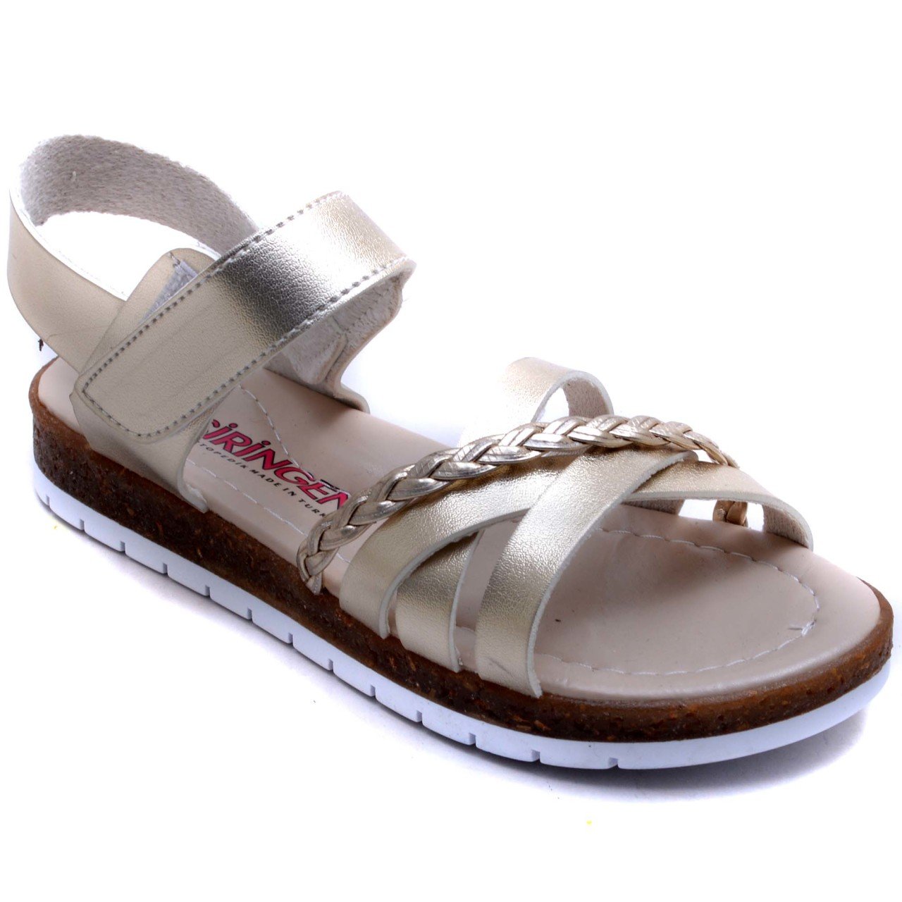 SG-2477 Filet Kız Çocuk Sandalet - Altın