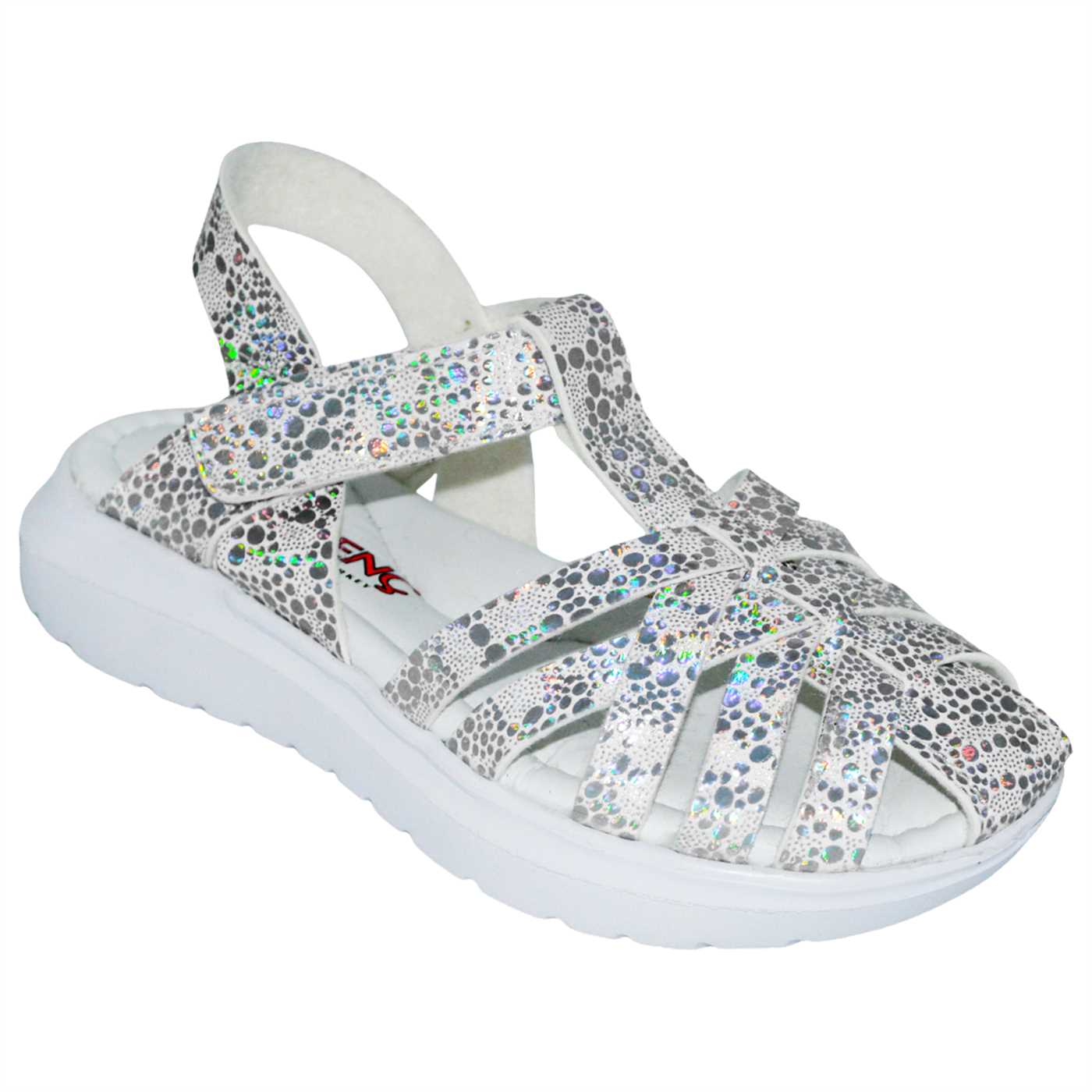 filet çocuk sandalet - parlak gümüş rengi