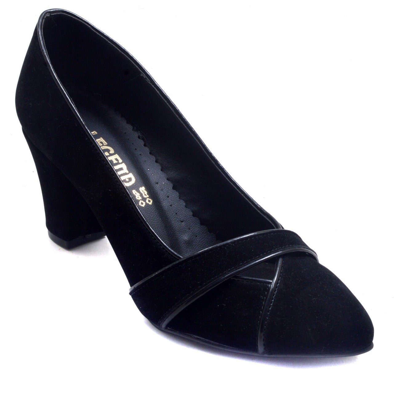230-SR Kare Topuk Kadın Stiletto - Siyah